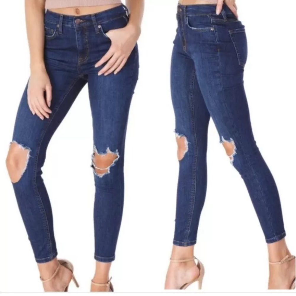 Free People size 25 "Busted Knees" Jeans